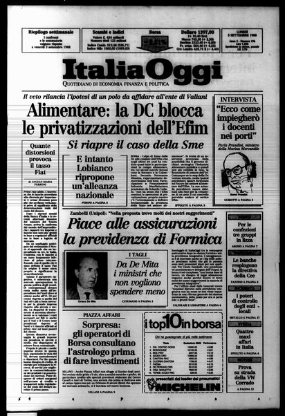 Italia oggi : quotidiano di economia finanza e politica